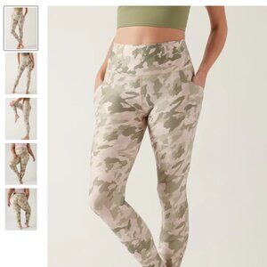 Athleta Salutation Stash Pocket Printed Tight (Pink/Green Camo)